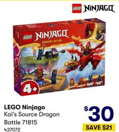 Lego - Ninjago Kai's Source Dragon Battle  offers at $30 in BIG W