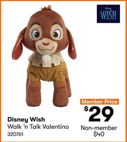 Disney - Wish Walk 'n Talk Valentino offers at $10 in BIG W