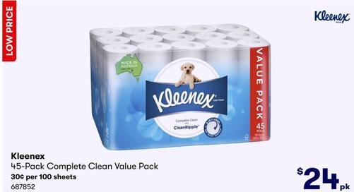 Kleenex - 45-Pack Complete Clean Value Pack offers at $24 in BIG W