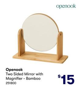 Openook - Two Sided Mirror with Magnifier - Bamboo offers at $15 in BIG W