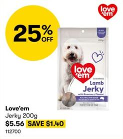 Love’em - Jerky 200g offers at $5.56 in BIG W