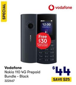 Vodafone - Nokia 110 4G Prepaid Bundle - Black offers at $44 in BIG W