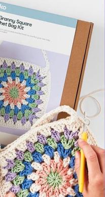 DIY Granny Square Crochet Bag Kit offers at $8 in Kmart