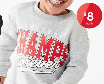Print Crew Sweatshirt offers at $8 in Kmart