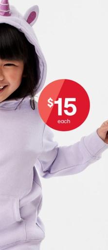 Unicorn Novelty Hoodie offers at $15 in Kmart