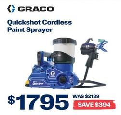 Graco - Quickshot Cordless Paint Sprayer offers at $1795 in Dulux
