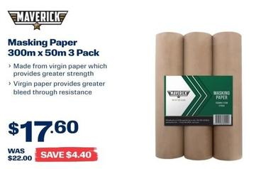 Maverick - Masking Paper 300m X 50m 3 Pack offers at $17.6 in Dulux