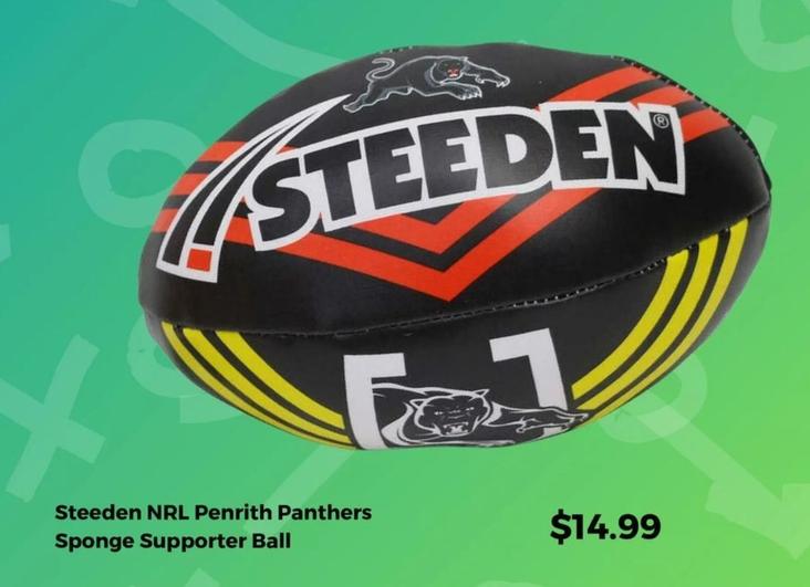 Steeden - Nrl Penrith Panthers Sponge Supporter Ball offers at $14.99 in Rebel Sport