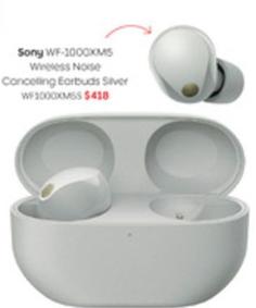 Sony - Wf-1000xms Wireless Noise Canceling Earbuds Silver  offers at $418 in Officeworks