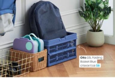 Otto - 15 Folding Basket Blue offers at $8 in Officeworks