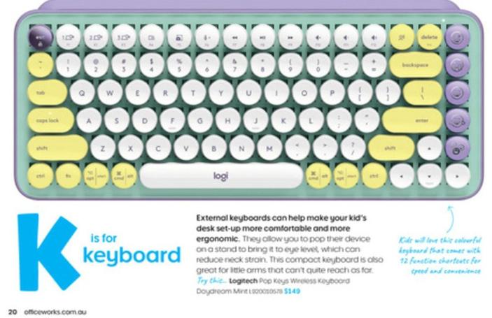Logitech - Pop Keys Wireless Keyboard Daydream Mint offers at $149 in Officeworks