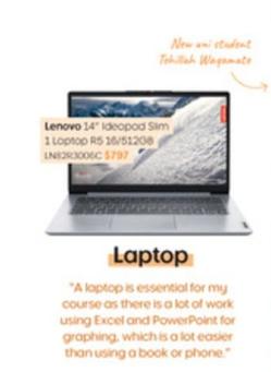 Lenovo - 14" Ideapad Slim 1 Laptop R5  offers at $797 in Officeworks