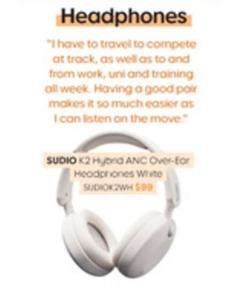 Sudio - K2 Hybrid Anc Over-Ear Headphones White offers at $99 in Officeworks