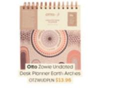 Otto - Zowie Undated Desk Planner Earth Arches offers at $13.96 in Officeworks