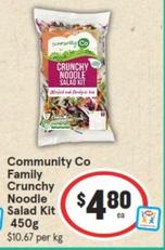 Community Co - Family Crunchy Noodle Salad Kit 450g offers at $4.8 in IGA