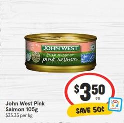 John West - Pink Salmon 105g offers at $3.5 in IGA