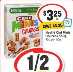 Nestlè - Cini Minis Churros 360g offers at $3.25 in IGA