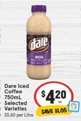 Dare - Iced Coffee 750ml Selected Varieties offers at $4.2 in IGA