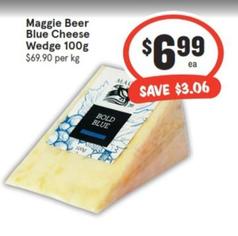 Maggie Beer - Blue Cheese Wedge 100g offers at $6.99 in IGA