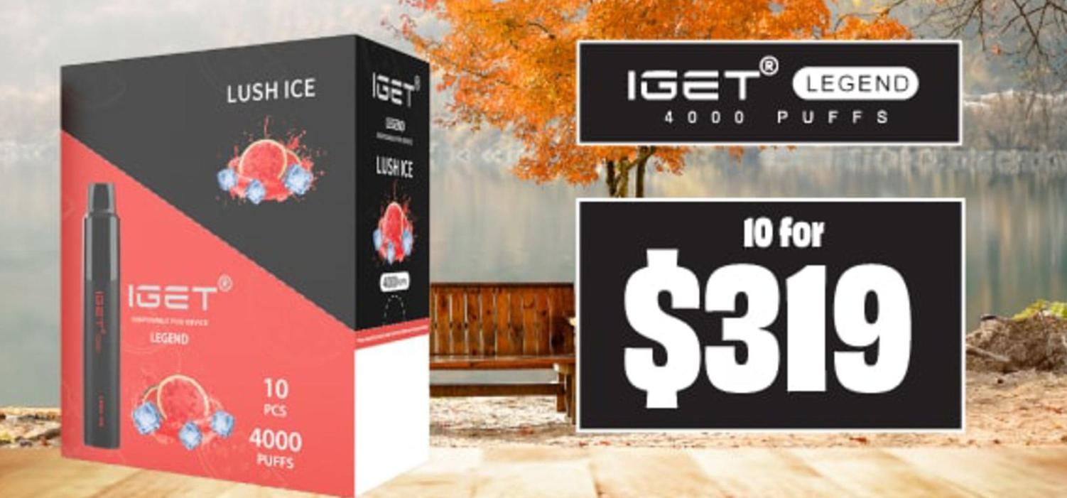 Iget Legend 4000 Puffs offers at $319 in Smokemart & Giftbox