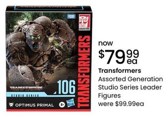 Transformers - Assorted Generation Studio Series Leader Figures offers at $79.99 in Myer