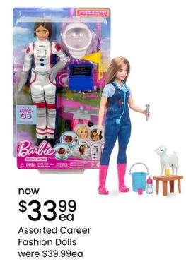 Barbie - Assorted Career Fashion Dolls offers at $33.99 in Myer