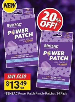 Benzac - Power Patch Pimple Patches 24 Pack offers at $13.49 in Cincotta Chemist