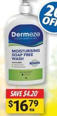 Dermeze - Soap Free Wash 1l offers at $16.79 in Cincotta Chemist