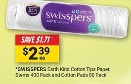 Swisspers - Cotton Pads 80 Pack offers at $2.39 in Cincotta Chemist
