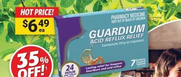 Guardium - Acid Reflux Refiel 7 Tablets offers at $6.49 in Cincotta Chemist