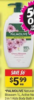 Palmolive - Naturals Bodywash Milk & Cherry Blossom 1l offers at $5.99 in Cincotta Chemist