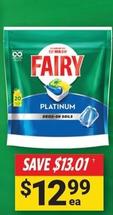 Fairy - Platinum Dishwasher Tablets Lemon 20 Pack offers at $12.99 in Cincotta Chemist