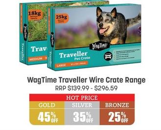 WagTime - Traveller Wire Crate Range offers in Pets Domain