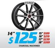 Auscar - Verge 14" Charcoal Machined offers at $125 in Bob Jane T-Marts