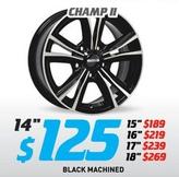 Auscar - Champ II 14" Black Machined offers at $125 in Bob Jane T-Marts