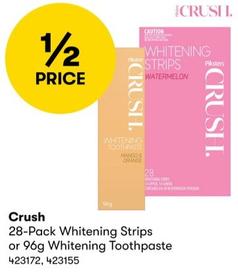 Crush - 28-Pack Whitening Strips or 96g Whitening Toothpaste offers in BIG W