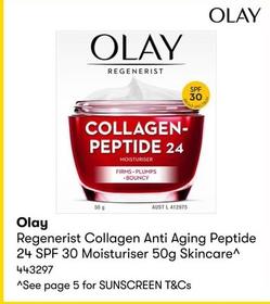Olay - Regenerist Collagen Anti Aging Peptide 24 SPF 30 Moisturiser 50g Skincare offers in BIG W