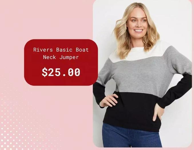 Rivers Long Sleeve Splice Jumper offers at $25 in Rivers