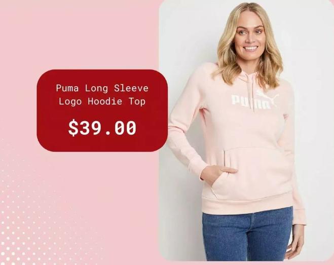 Puma - Long Sleeve Logo Hoodie Top offers at $39 in Rivers