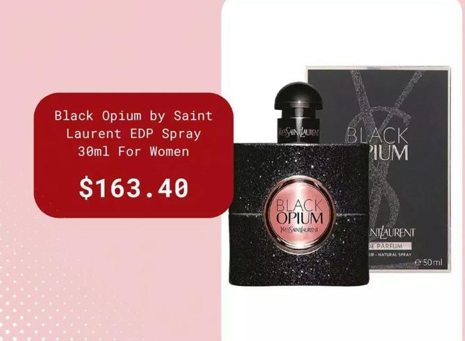 Black Opium By Saint Laurent Edp Spray 30ml For Women offers at $163.4 in Rivers