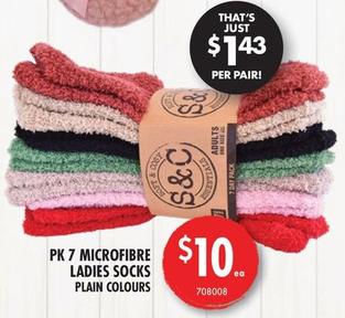 Pk 7 Microfibre Ladies Socks offers at $10 in Red Dot
