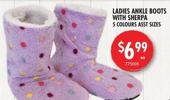 Ladies Ankle Boots With Sherpa offers at $6.99 in Red Dot