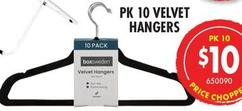 Pk 10 Velvet Hangers offers at $10 in Red Dot