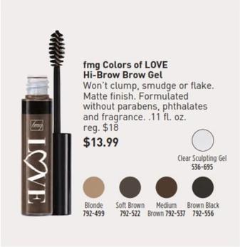 Fmg - Colors Of Love Hi-brow Brow Gel offers at $13.99 in Avon