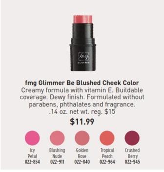 Fmg - Glimmer Be Blushed Cheek Color offers at $11.99 in Avon