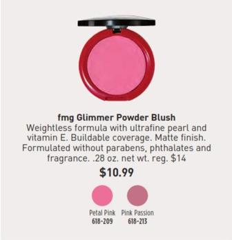Fmg - Glimmer Powder Blush offers at $10.99 in Avon