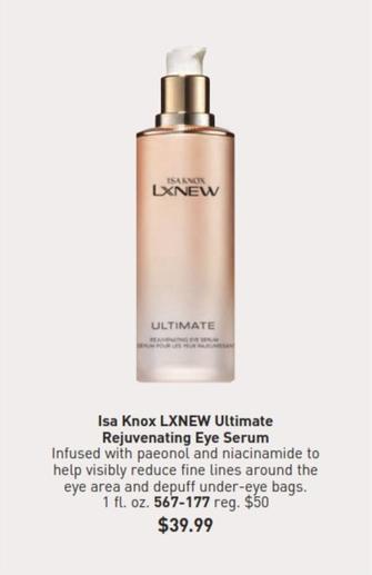 Isa Knox - Lxnew Ultimate Rejuvenating Eye Serum offers at $39.99 in Avon