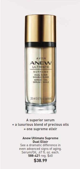 Avon -  Anew Ultimate Supreme Dual Elixir  offers at $38.99 in Avon