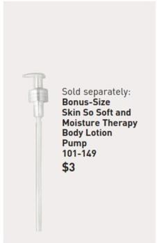 Bonus-Size Skin So Soft And Moisture Therapy Body Lotion Pump offers at $3 in Avon