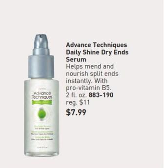 Advance Techniques - Advance Techniques Daily Shine Dry Ends Serum offers at $7.99 in Avon
